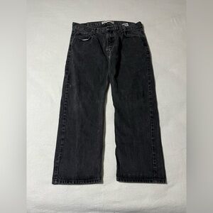 Levis 505 Mens 37x29 Jeans Black Regular Straight Distressed